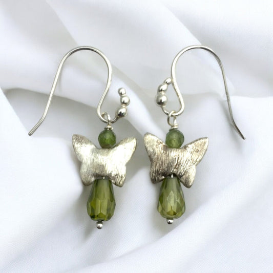 Angelique ørering i Peridot og sterling sølv